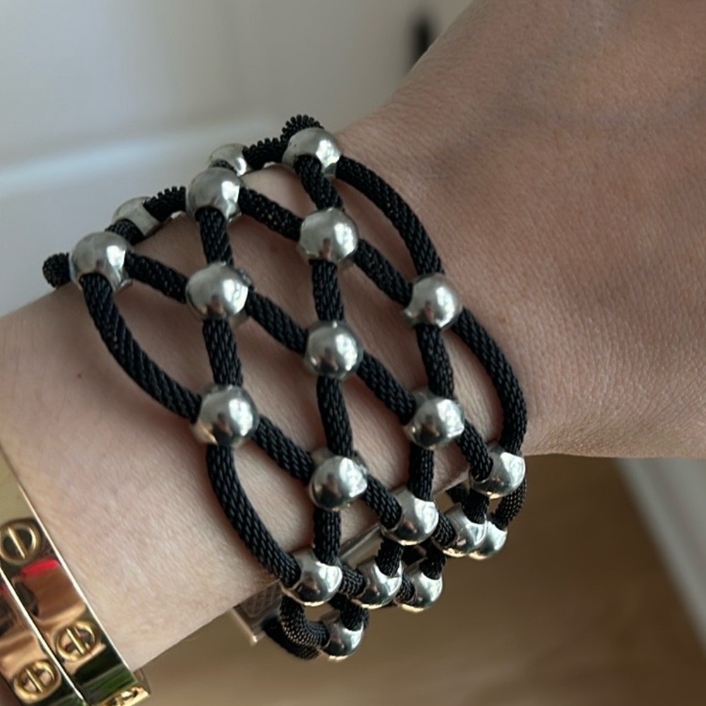 Black and silver bracelet